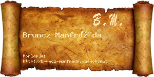 Bruncz Manfréda névjegykártya